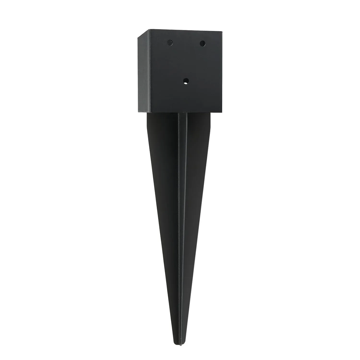 1 Pcs 4"x4" Fence Post Anchor Ground Spike,(Internal 3.6"x3.6"),Metal Post Stake Ground 16" with Black Powder-Coated,Fence Stakes Post Base for Deck,Fence,Porch,Railing,Mailbox.