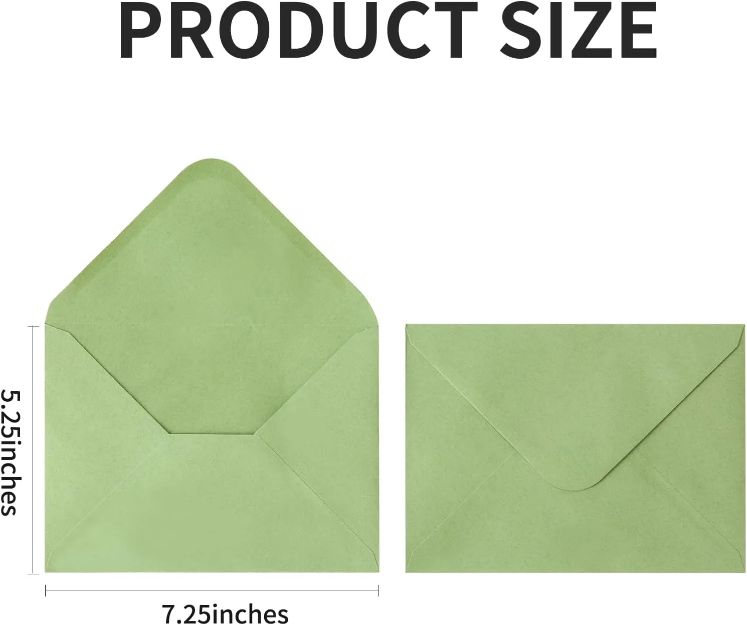 100 Pack A7 Envelopes, 5.25 x 7.25'' Sage Green Envelopes, Perfect For 5 x 7'' Wedding Invitation Cards, Graduation Invite, Greeting Cards, Announcements, Photos