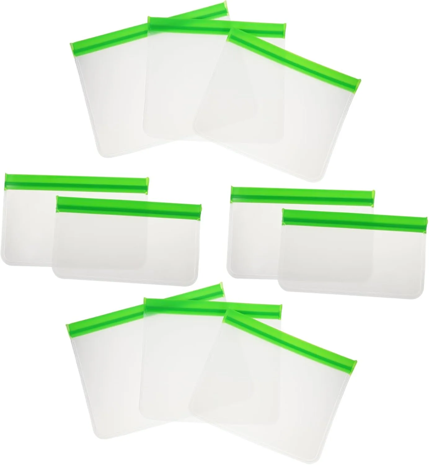 10Pcs Reusable Peva Food Storage Bags Sealing Bags for Fruits Vegetables Durable and Lightweight for Kitchen Refrigerator Travel and Food