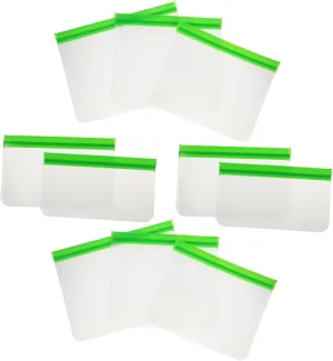 10Pcs Reusable Peva Food Storage Bags Sealing Bags for Fruits Vegetables Durable and Lightweight for Kitchen Refrigerator Travel and Food