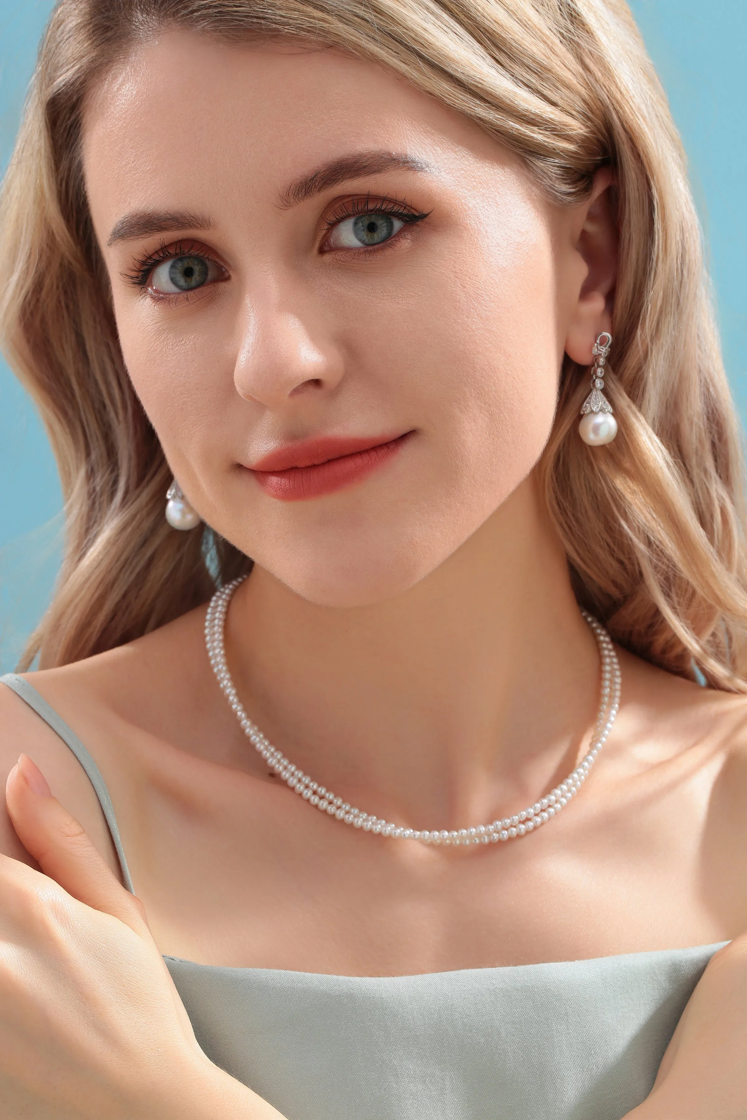 12-13mm Freshwater Pearl & Vintage Bowknot Drop Earrings
