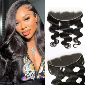 13x4 0.095mm Ultra-Thin Skinlike Real HD Lace Frontal & Closure,Body Wave Natural Hairstyles,Pre-Plucked Invisible Hairline,Unprocessed Virgin Human Hair,Invisible Knots HD Lace,16inch