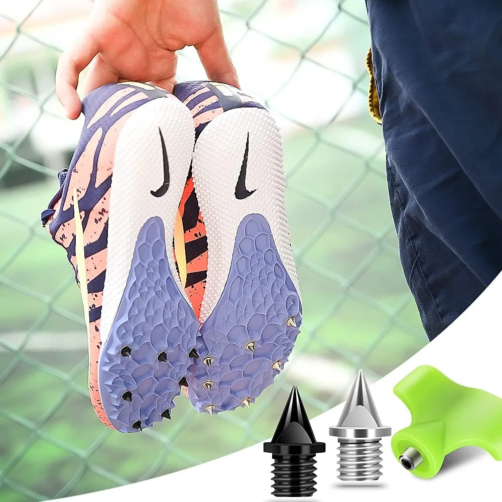 1/4 Inch Track Spikes, 100 Pieces Steel Track Shoe Spikes Replacements and Spike Wrench for Sports Running Track Shoes
