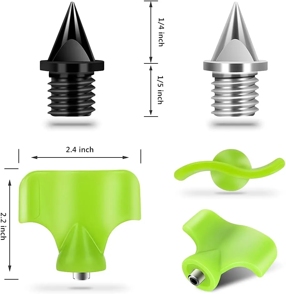 1/4 Inch Track Spikes, 100 Pieces Steel Track Shoe Spikes Replacements and Spike Wrench for Sports Running Track Shoes