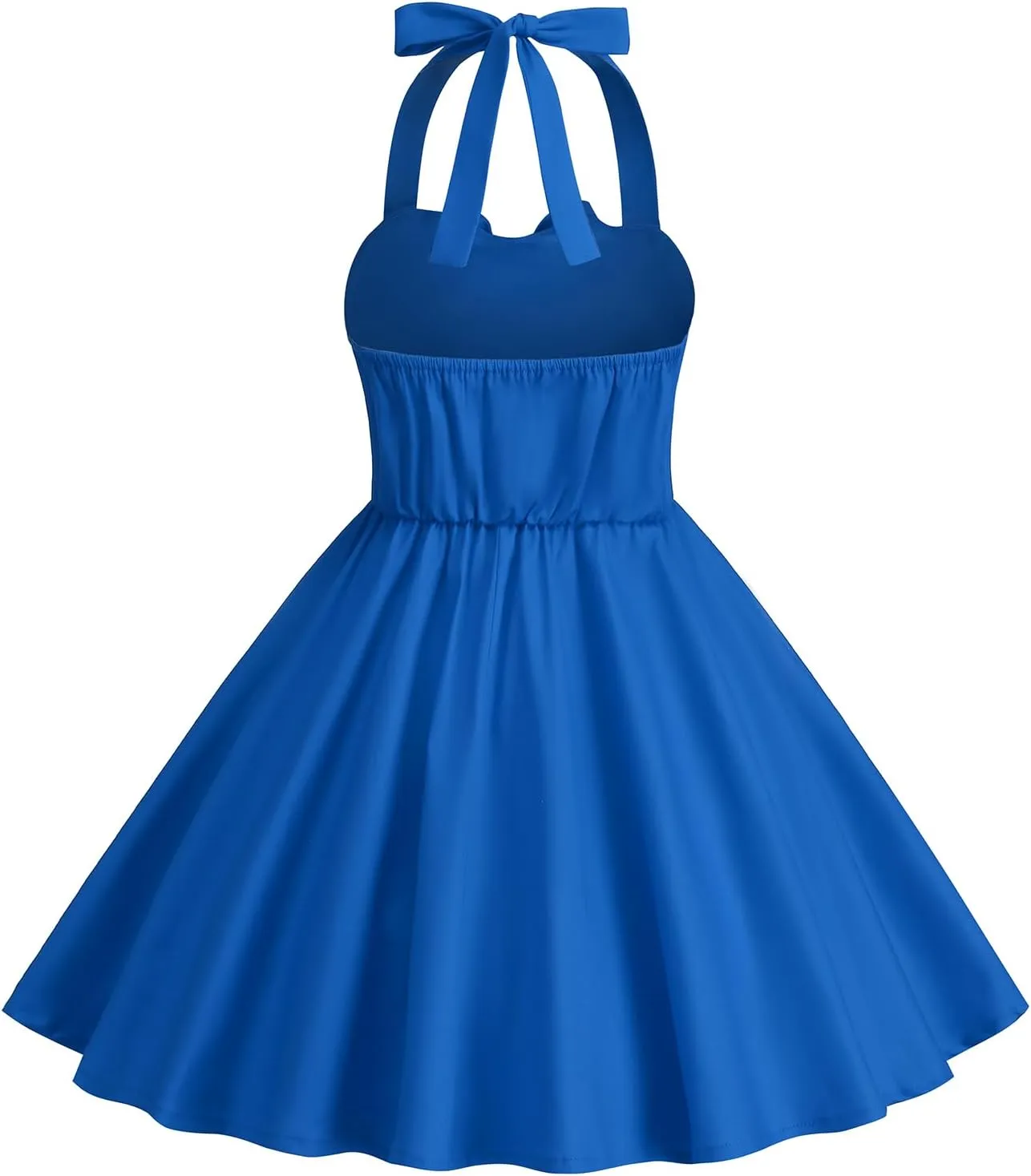 1950s Vintage Dresses for Girls Halter Dress Sleeveless Bowknot Heart Neck 4-12 Years