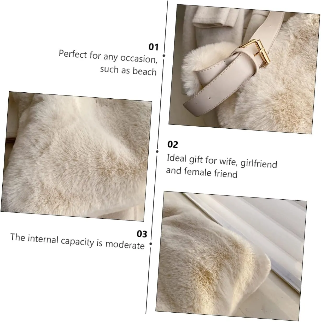 1pc Messenger Bag Women Crossbody Bag Girls Shoulder Bag Woman Plush Bag Plush Crossbody Bag Women