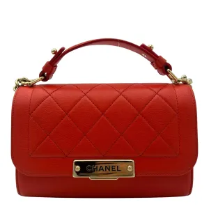 2 way bag Orange Crossbody Bag in Calfskin, Gold hardware