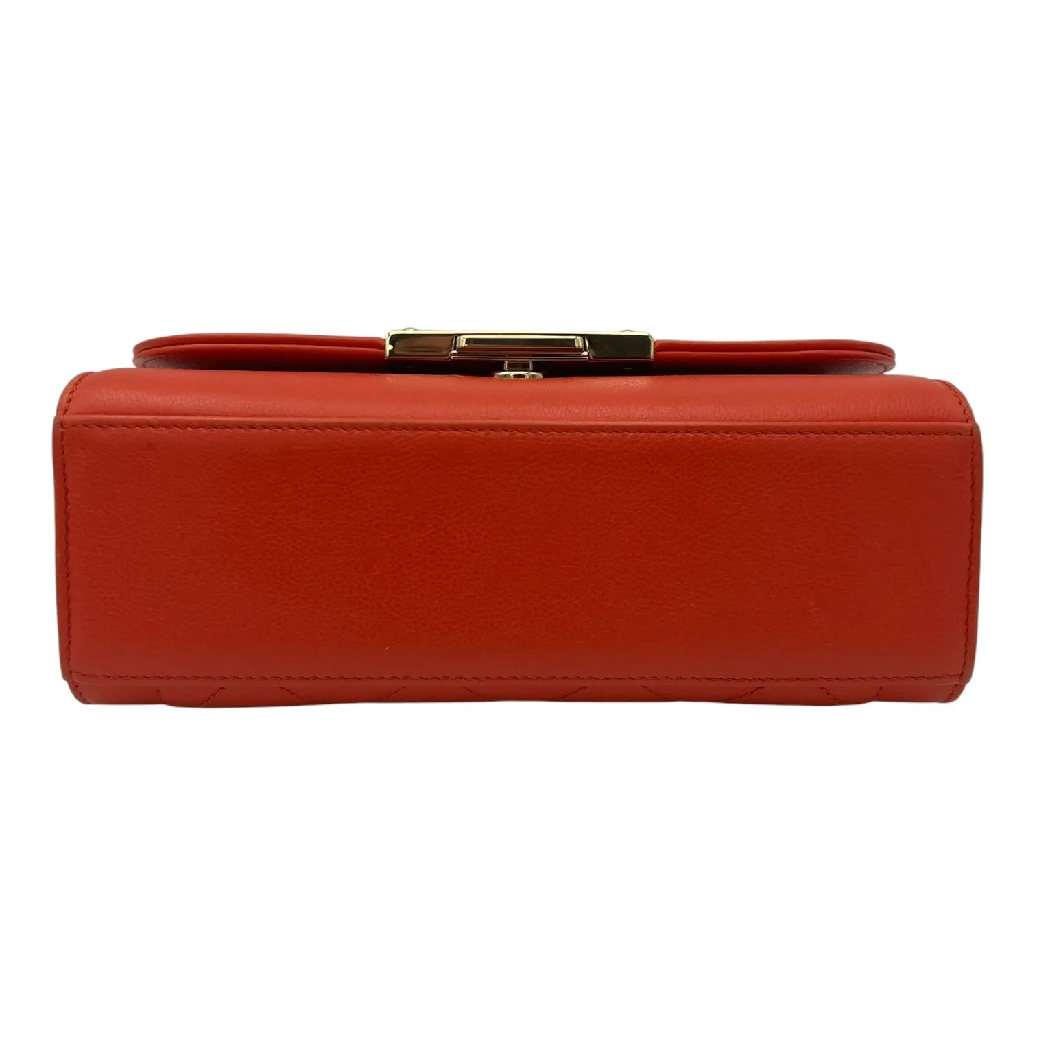 2 way bag Orange Crossbody Bag in Calfskin, Gold hardware