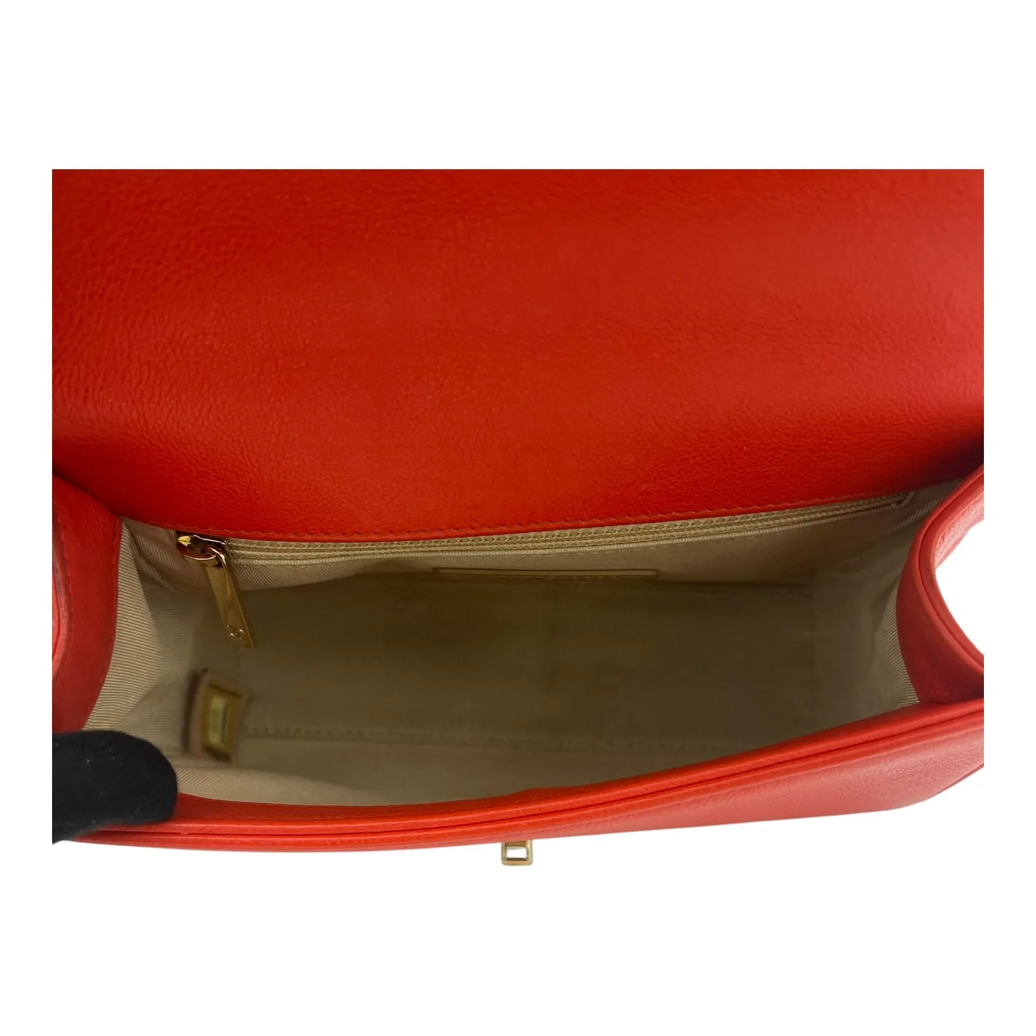 2 way bag Orange Crossbody Bag in Calfskin, Gold hardware