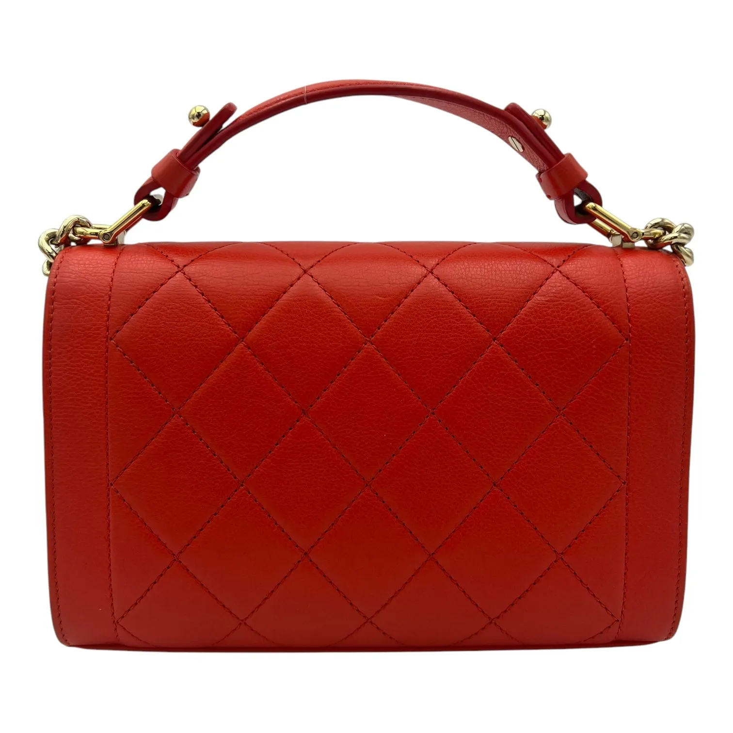2 way bag Orange Crossbody Bag in Calfskin, Gold hardware
