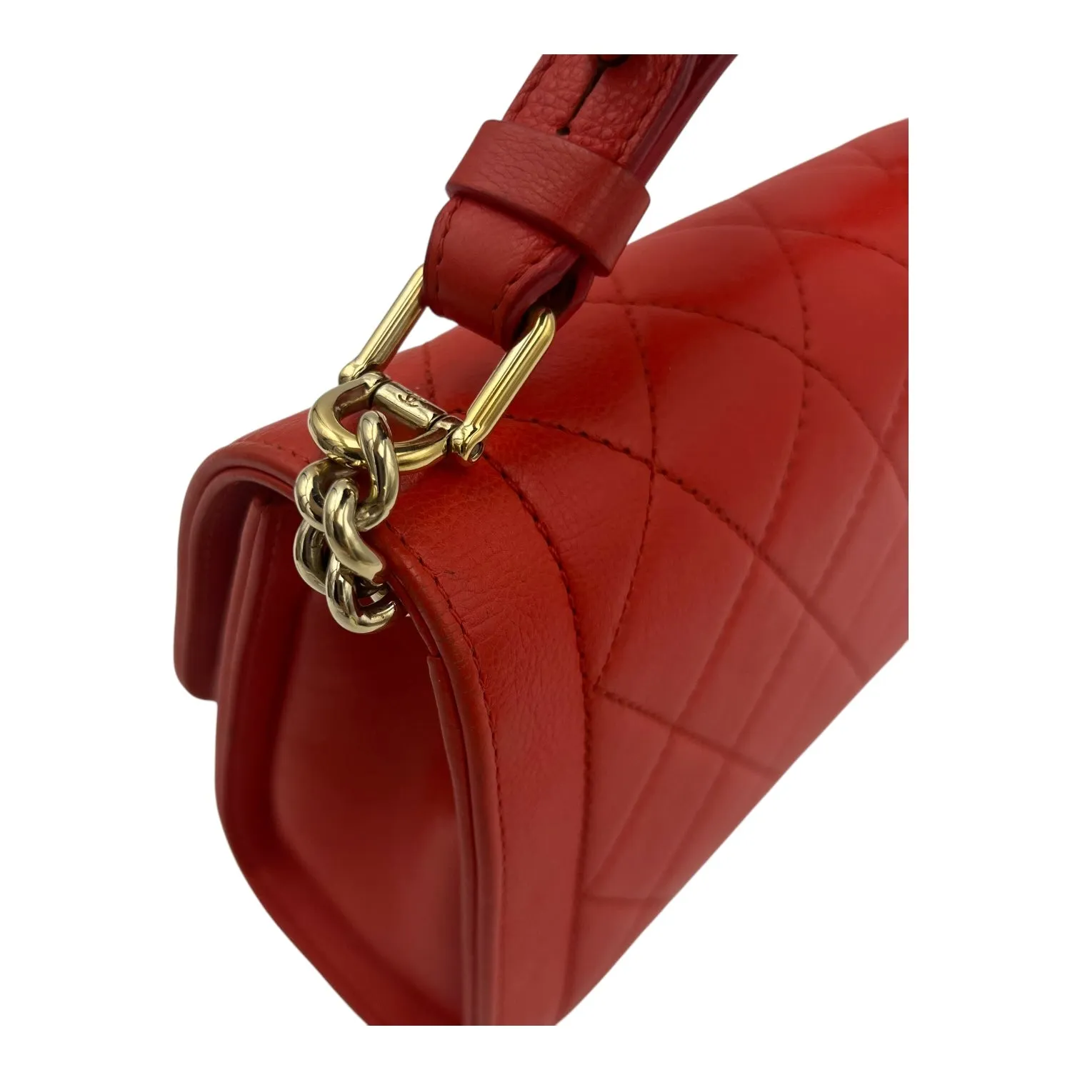 2 way bag Orange Crossbody Bag in Calfskin, Gold hardware