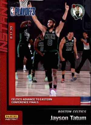 2019-20 Panini Instant NBA Basketball #192 Jayson Tatum Boston Celtics Advance to Eastern Conference Finals 9.11.20 Print Run 118