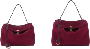 2025 Autumn and winter suede patchwork cowhide B bag Kelly lock travel armpit travel special shoulder handbag