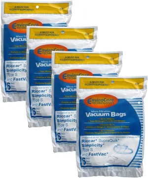 24 Riccar SupraQuik Simplicity Type S Microfiltration Vacuum Cleaner Bags