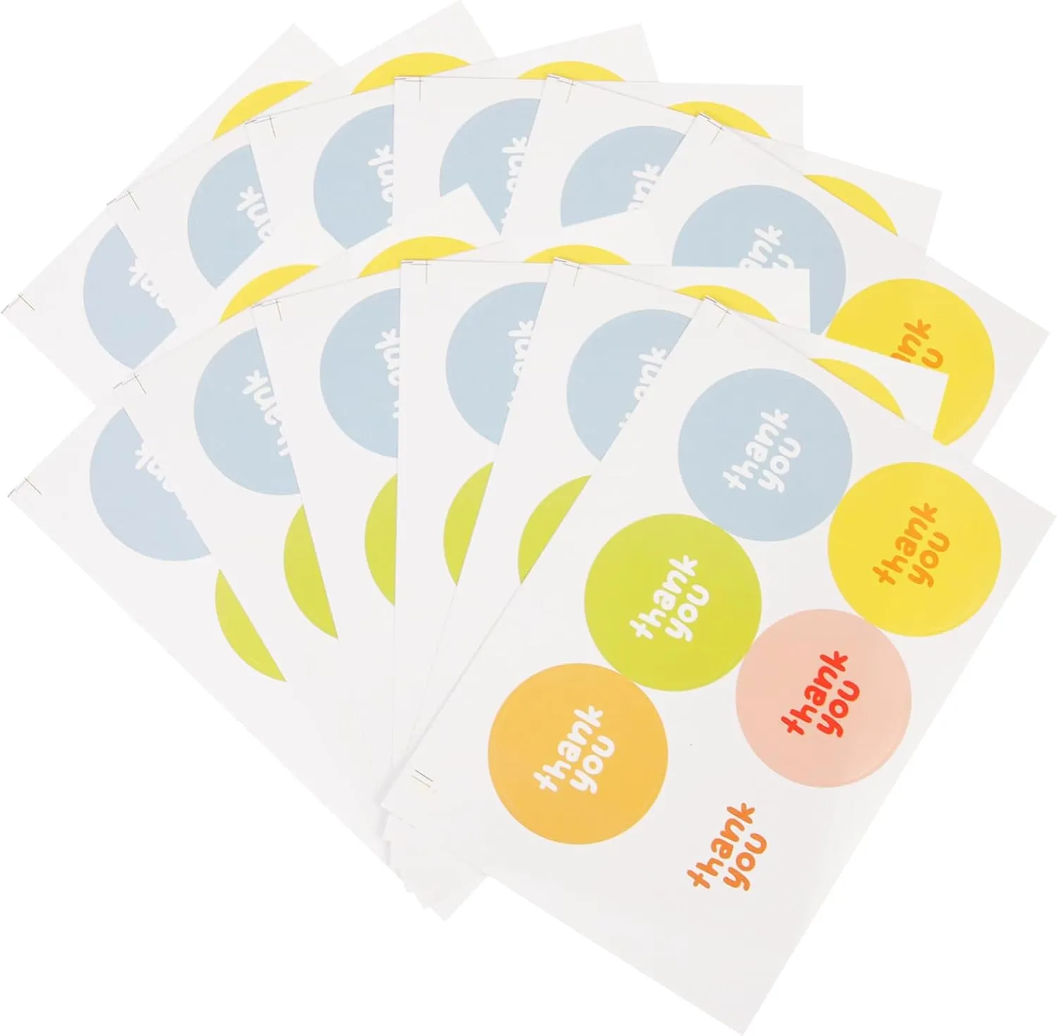 2sets Bag Label Stickers Adhesive Stickers Thank You for Wedding Circle Labels Circle Festive Atmosphere 20pcs*2