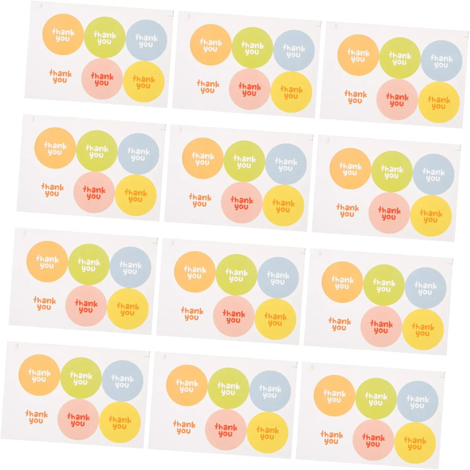 2sets Bag Label Stickers Adhesive Stickers Thank You for Wedding Circle Labels Circle Festive Atmosphere 20pcs*2