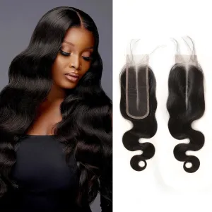 2x6 0.095mm Ultra-Thin Skinlike Real HD Lace Frontal & Closure,Body Wave Natural Hairstyles,Pre-Plucked Invisible Hairline,Unprocessed Virgin Human Hair,Invisible Knots HD Lace,16inch