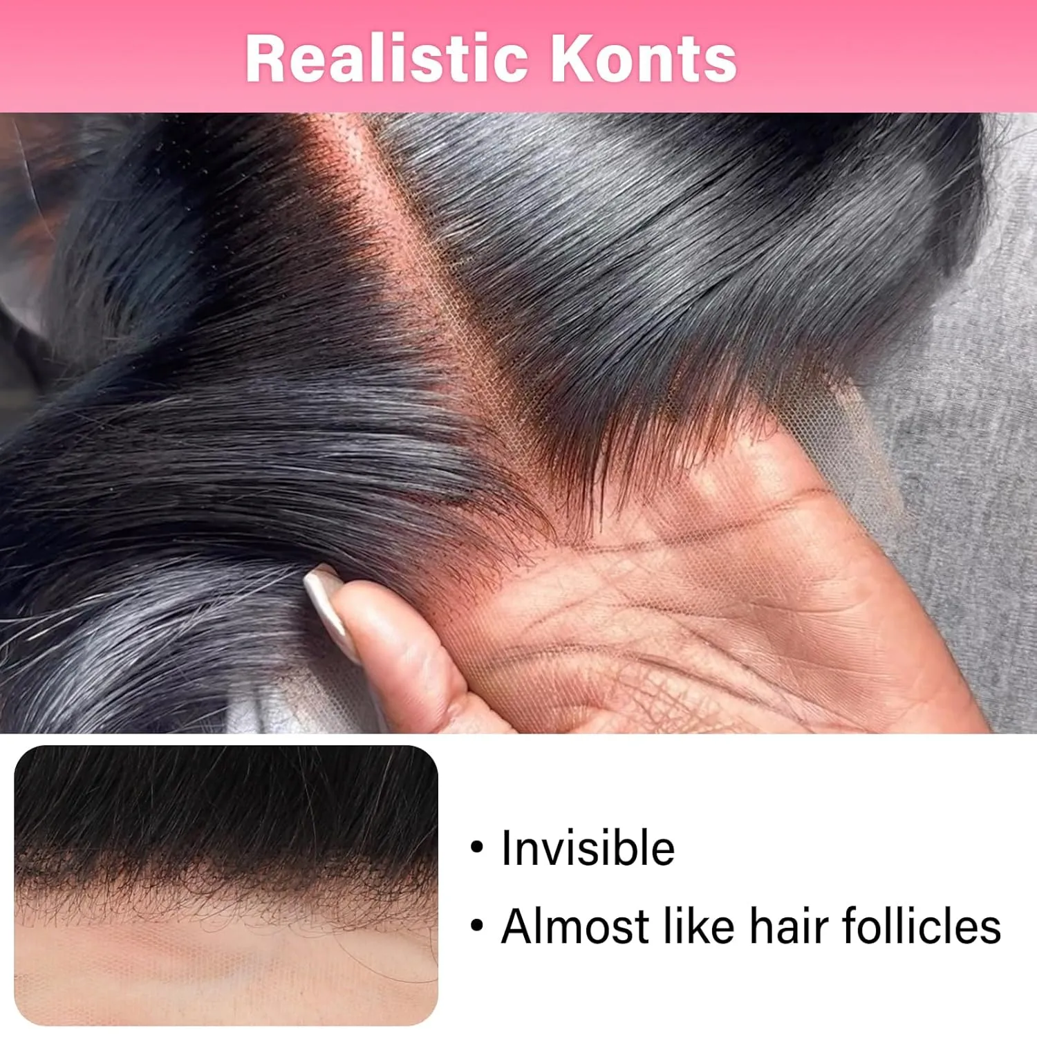 2x6 0.095mm Ultra-Thin Skinlike Real HD Lace Frontal & Closure,Body Wave Natural Hairstyles,Pre-Plucked Invisible Hairline,Unprocessed Virgin Human Hair,Invisible Knots HD Lace,16inch