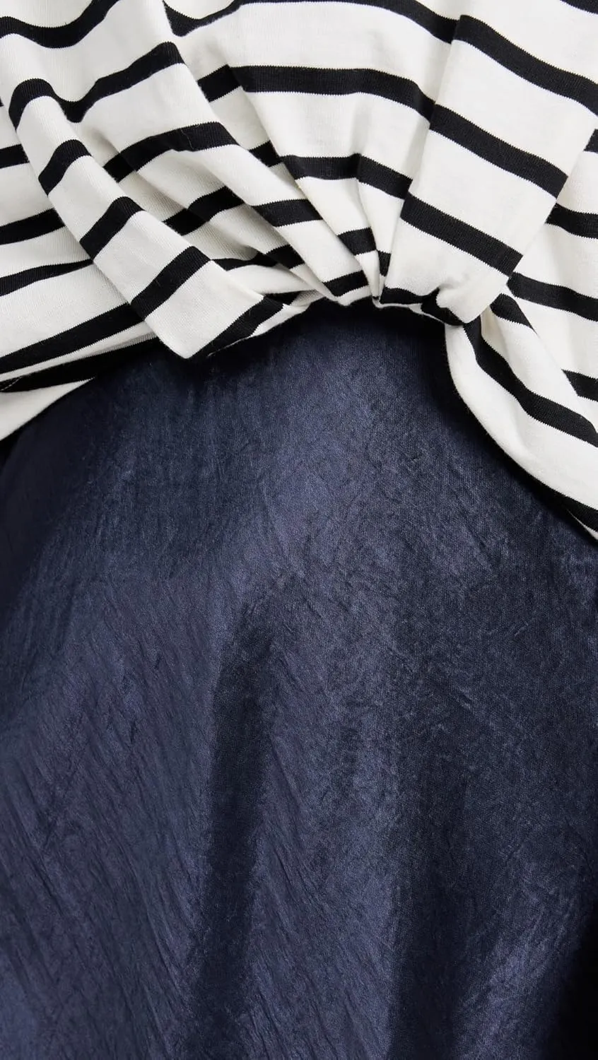 3.1 Phillip Lim Women's Striped Draped T-Shirt Slip Combo Dress