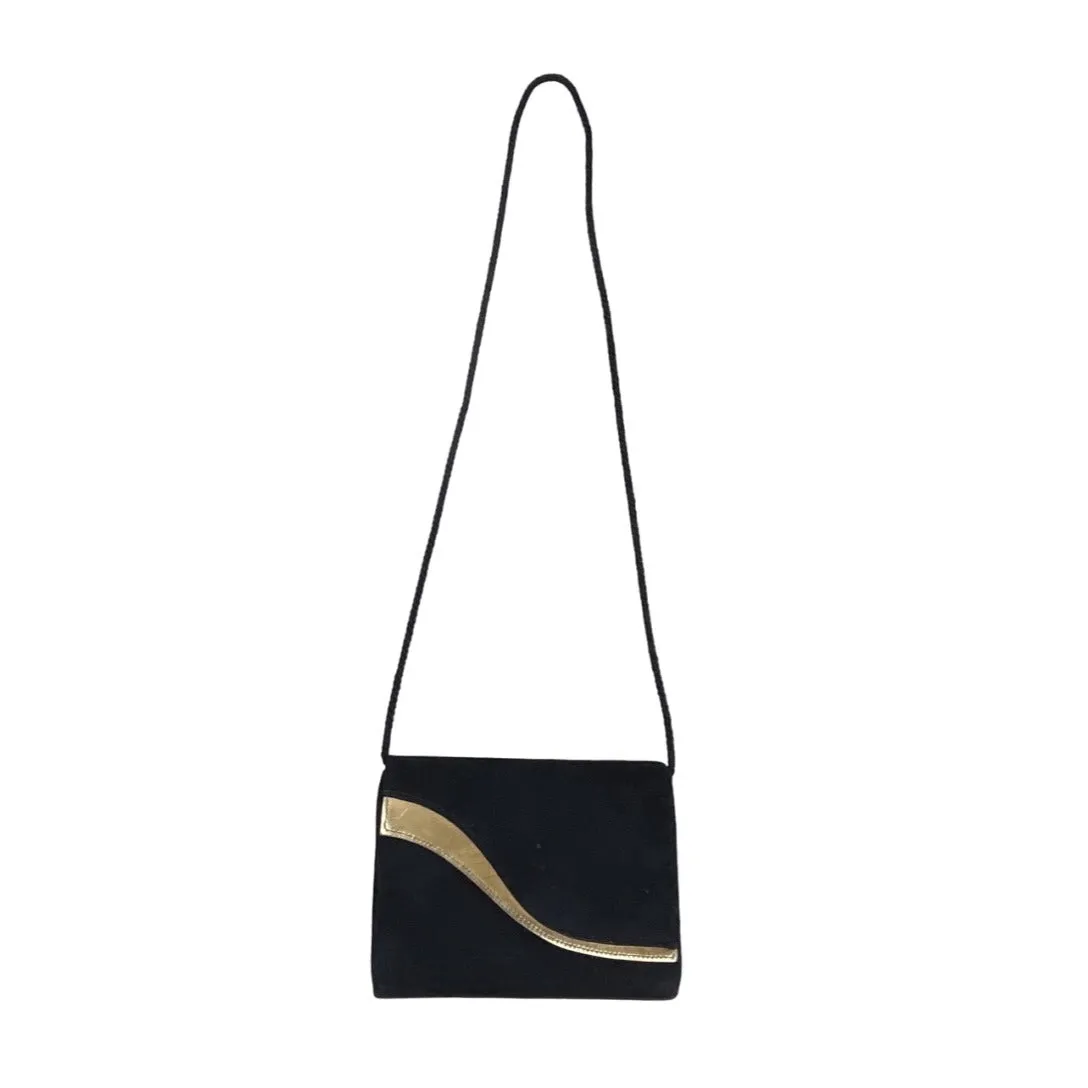 33 East Women's Black and Gold Lace Strap Crossbody Purse Sz S