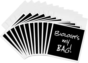 3dRose Greeting Cards - Biology is my Bag. Biologist teacher researcher science student text - 12 Pack - Its My Bag