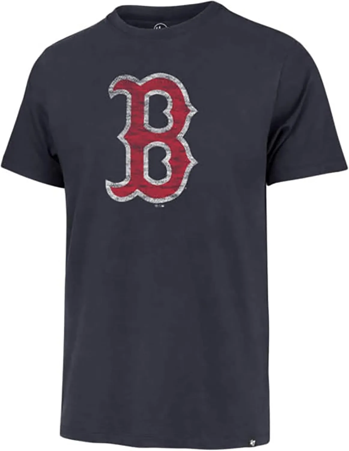 47 MLB Men's Team Color Distressed Imprint Primary Logo Wordmark Short Sleeve Baseball T-Shirt