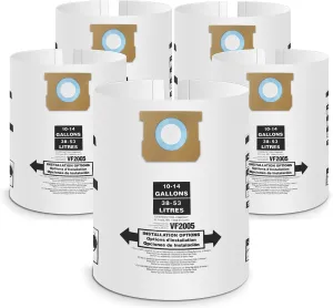 5 Pack Vacuum Bags Replacement for Shop Vac Bags 10-14 Gallon Type F 90662 9066200 9066233 and Type I 90672 9067200 9067233, PETOX High-Efficiency Disposable Vaccum Collection Filter Bags