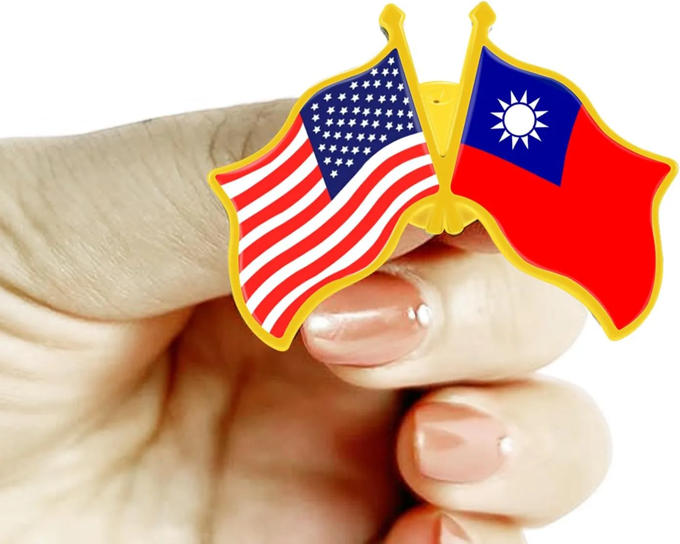 6/12/50/100 Pack -American Taiwan Friendship Flag Pins Bulk -1.4” Metal US USA Taiwanese Lapel Pins Badge Button Souvenir