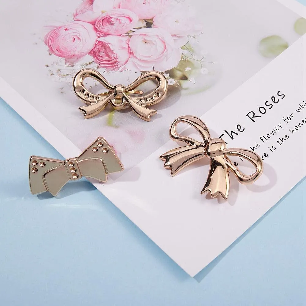 9 Style Iron Belts Buckle, for Belt Bags DIY Accessories, Bowknot, Light Gold