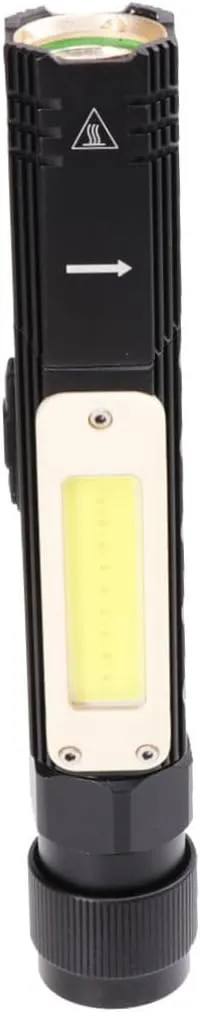 90Degree USB Rechargeable Rotary Clip Handheld with Cob Light Work Flashlight for Versatile Lighting Needs Convenient Hidden Charging Design