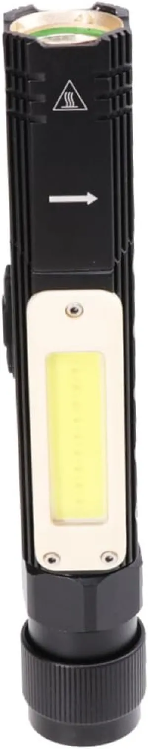 90Degree USB Rechargeable Rotary Clip Handheld with Cob Light Work Flashlight for Versatile Lighting Needs Convenient Hidden Charging Design