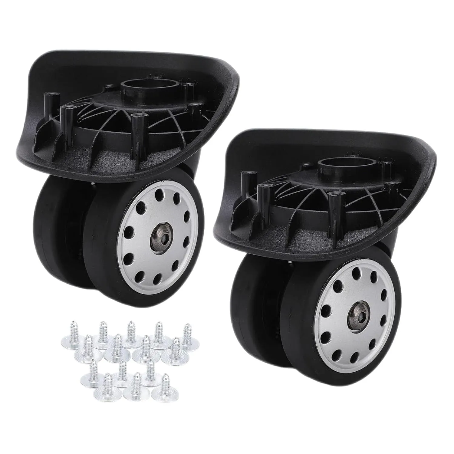 A88 Porous Wheel Suitcase Luggage Replacement Casters Material Black, for Large Size Travel Bags (Large Black)