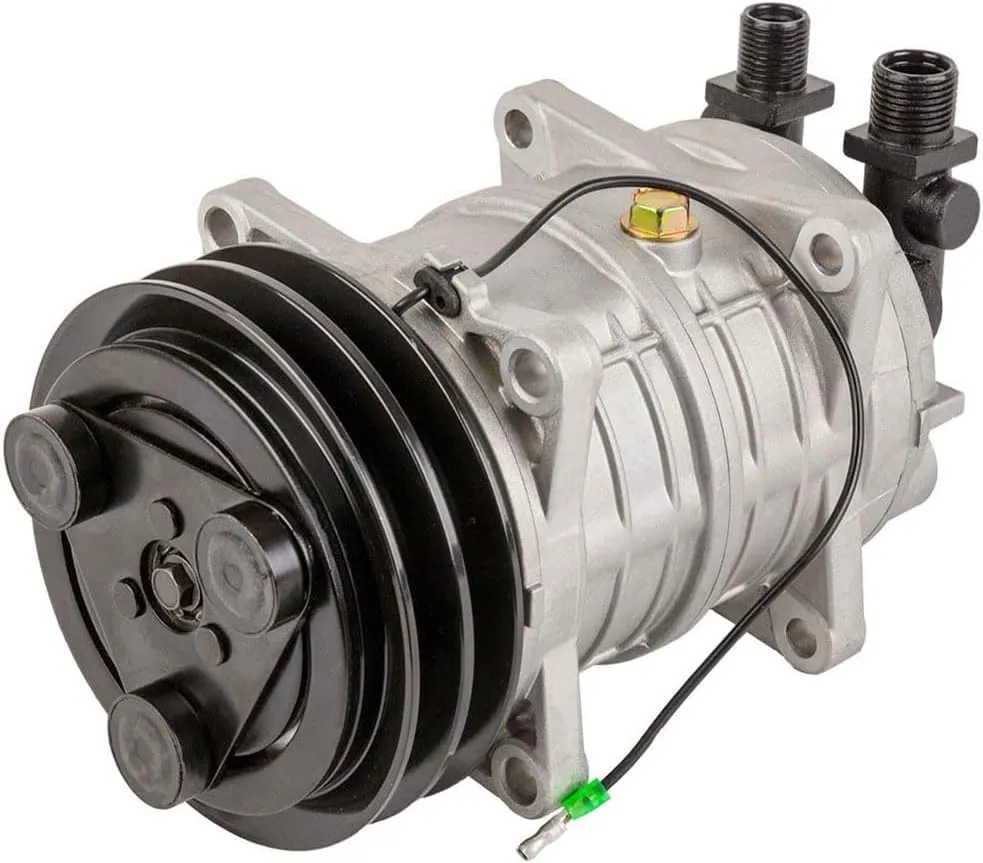AC Compressor & 135mm Double V-Belt A/C Clutch Replaces Tama TM-16 488-46011 12v Seltec Zexel Valeo Diesel Kiki - BuyAutoParts 60-02956NA New