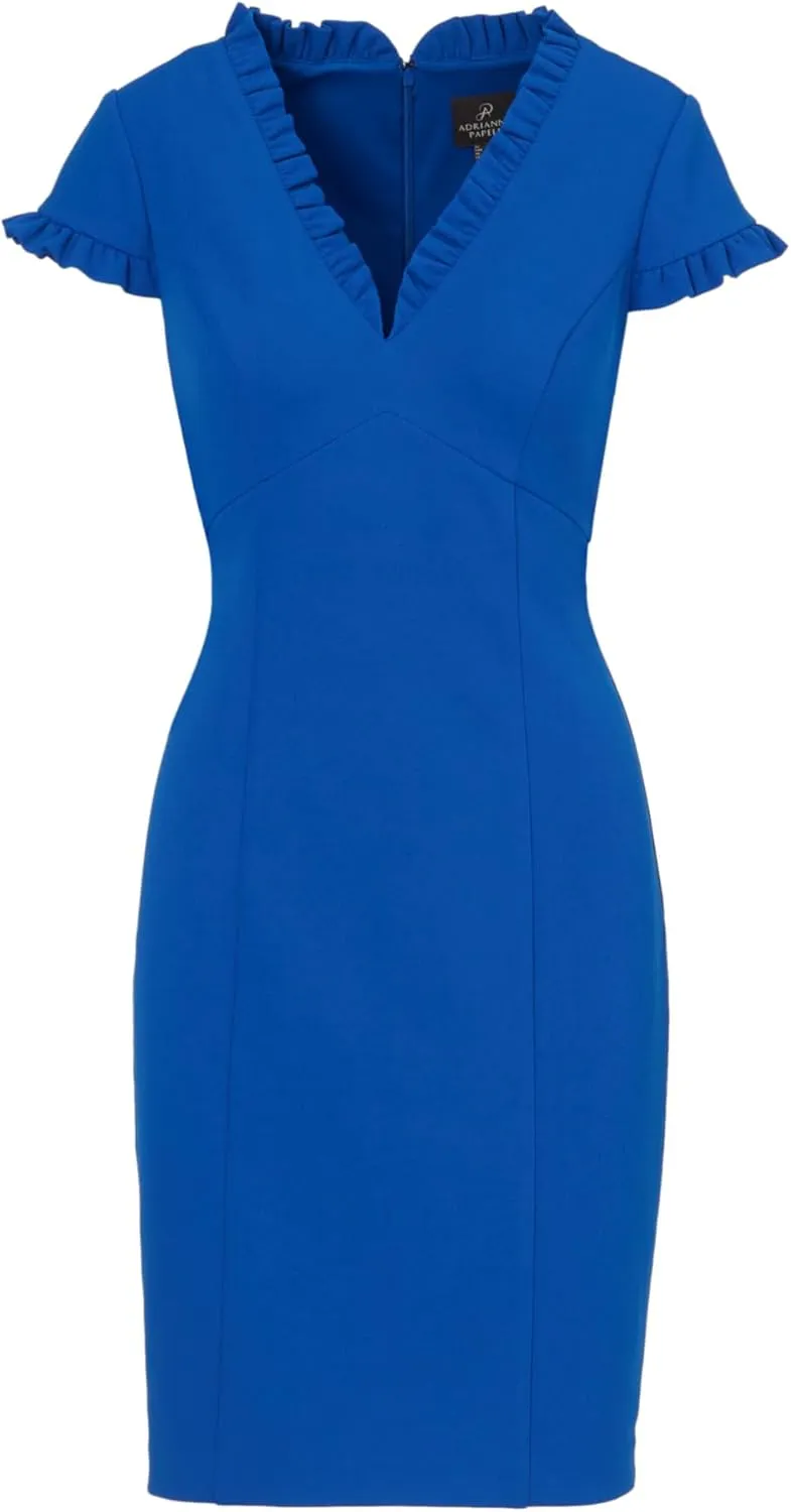 Adrianna Papell Women's Micro Ruffled Sheath Dress