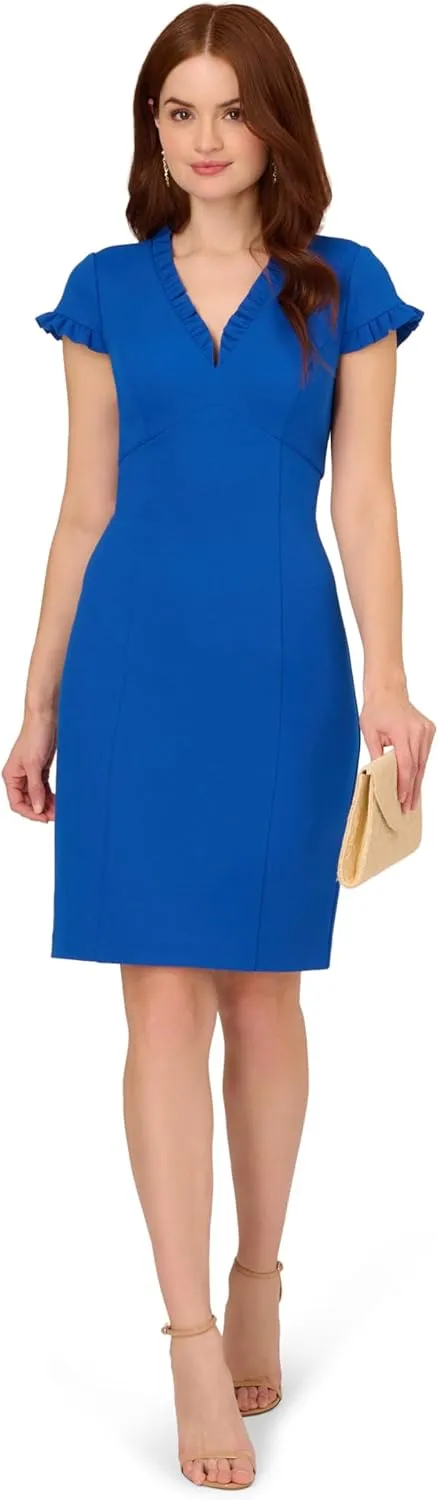 Adrianna Papell Women's Micro Ruffled Sheath Dress