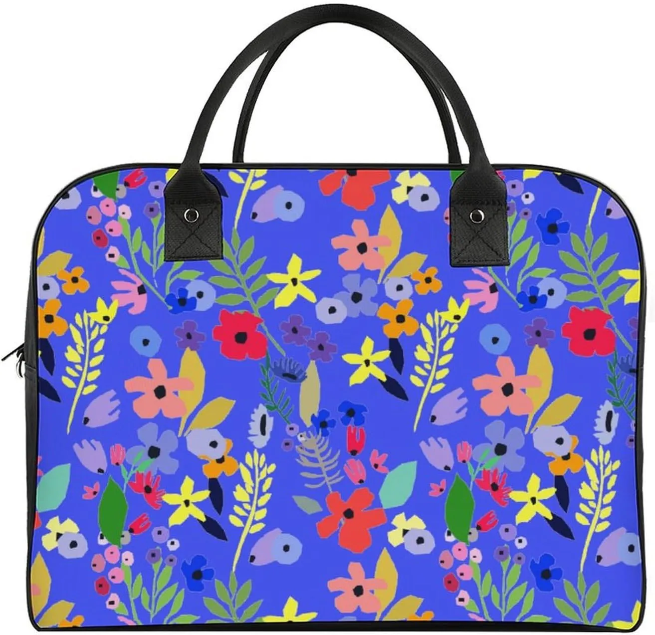 Adult Shoulder Nylon Colorful Floral Retro Handbag for Business Trip 13" X 19" X 8"