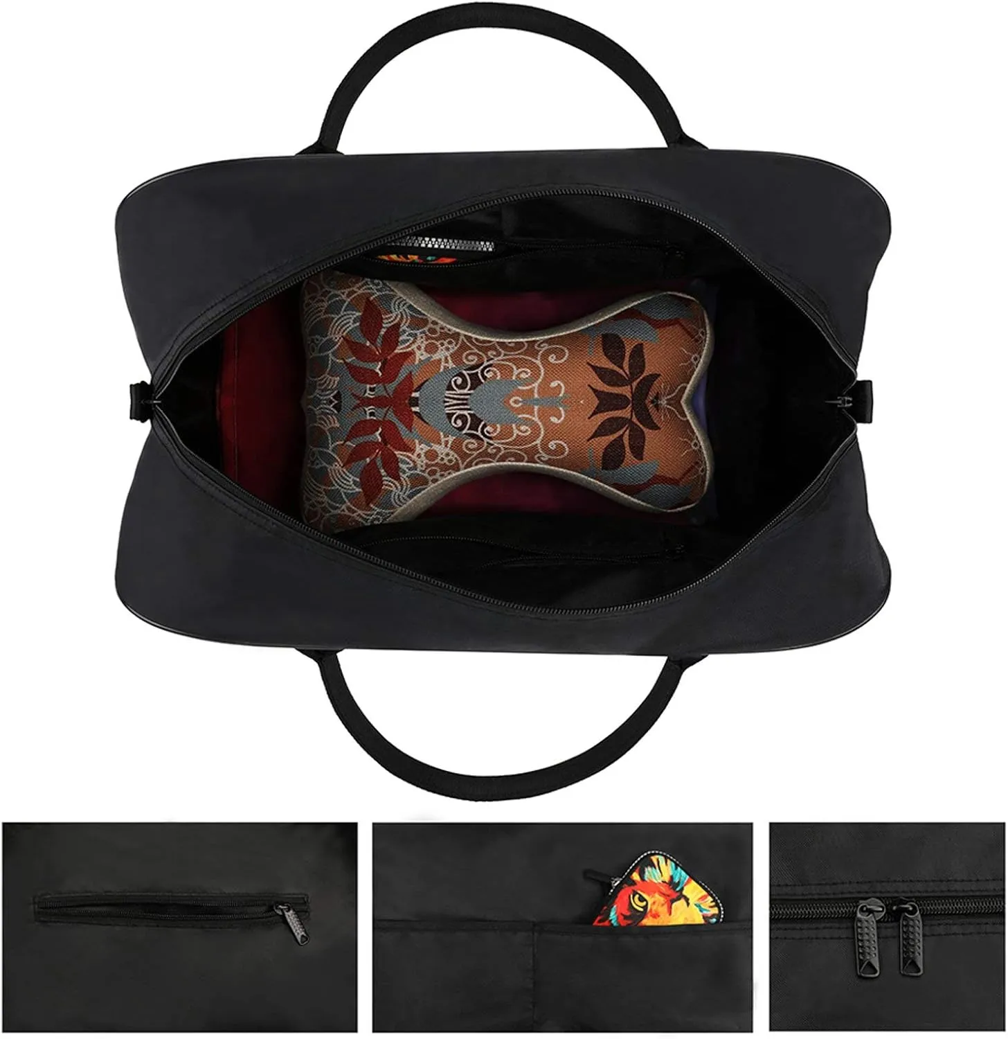 Adult Shoulder Nylon Colorful Floral Retro Handbag for Business Trip 13" X 19" X 8"