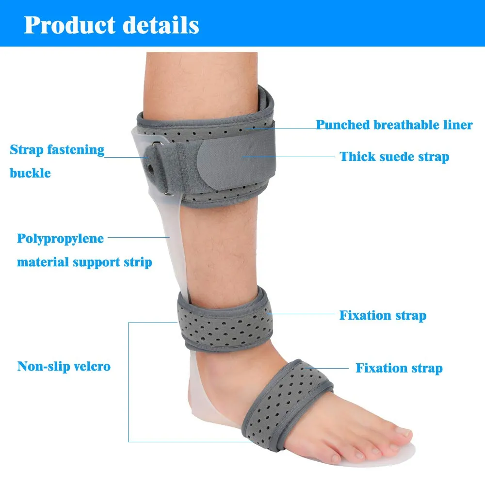 AFO Drop Foot Brace Medical Ankle Foot Orthosis Support Foot Drop Postural Correction Brace (Right/M)