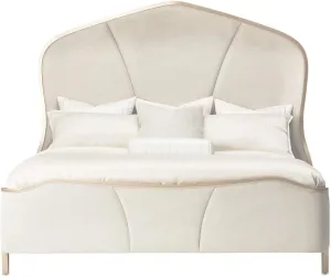 Aico Amini Malibu Crest E King Curved Panel Bed in Chardonnay