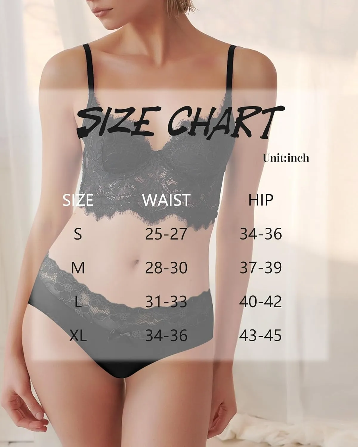 Aijolen Cotton Underwear for Women Bikini Panties Sexy Breathable Hipster with Lace Waist Multipack