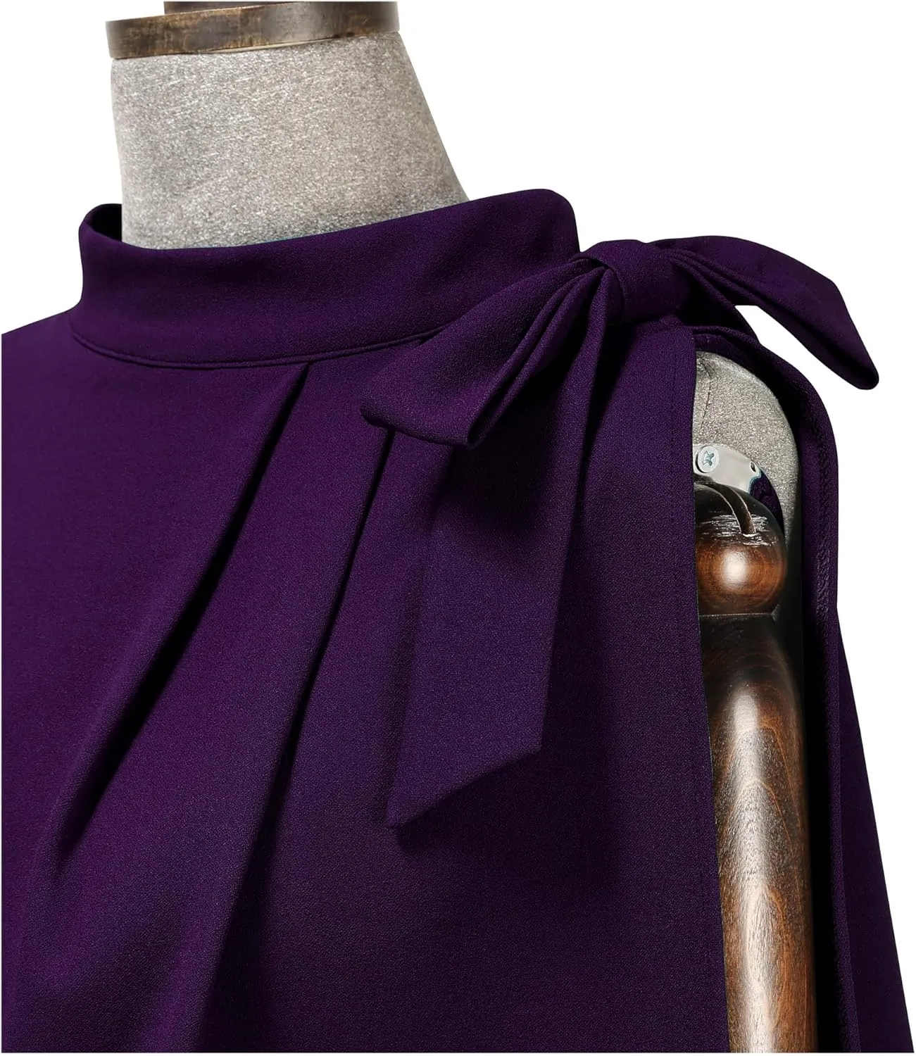 AISIZE Women's Vintage 1940s Half Collar Batwing Cape Party Pencil Dress