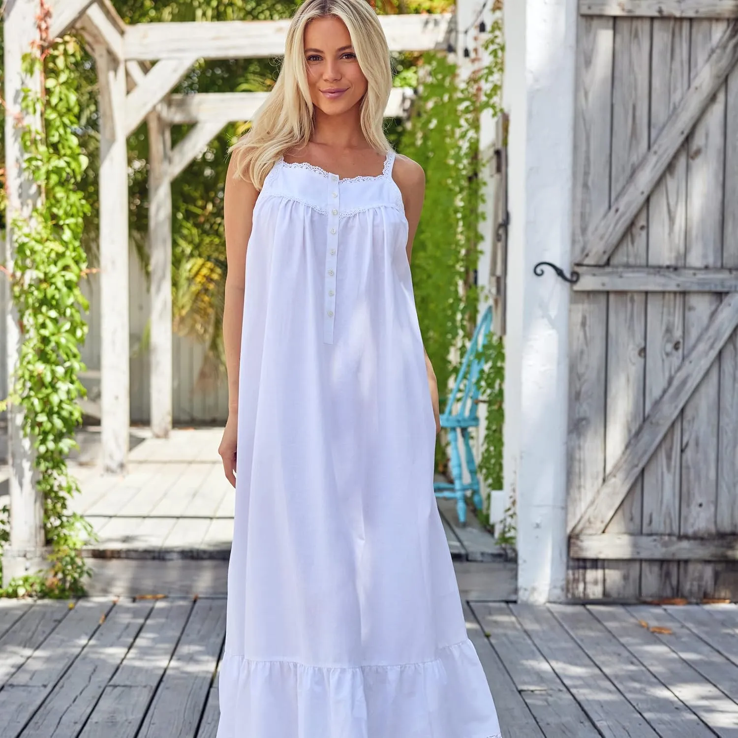 Alexander Del Rossa Victorian Nightgown, 100 Cotton Nightgowns for Women, Long Nightgowns for Women Soft Cotton, Nighty