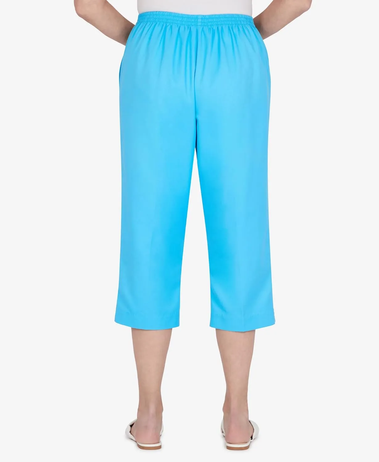 Alfred Dunner Women's Petite Embellished Cuff Twill Capri