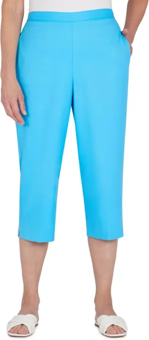 Alfred Dunner Women's Petite Embellished Cuff Twill Capri
