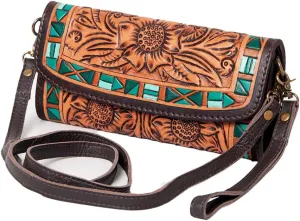 American Darling Wallet Hand Tooled Genuine Leather women bag western handbag purse