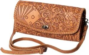 American Darling Wallet Hand Tooled Genuine Leather Women Bag Western Handbag Purse