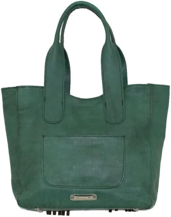 American West Gypsy Patch Large Zip-Top Tote | Hand-Tooled Genuine Leather