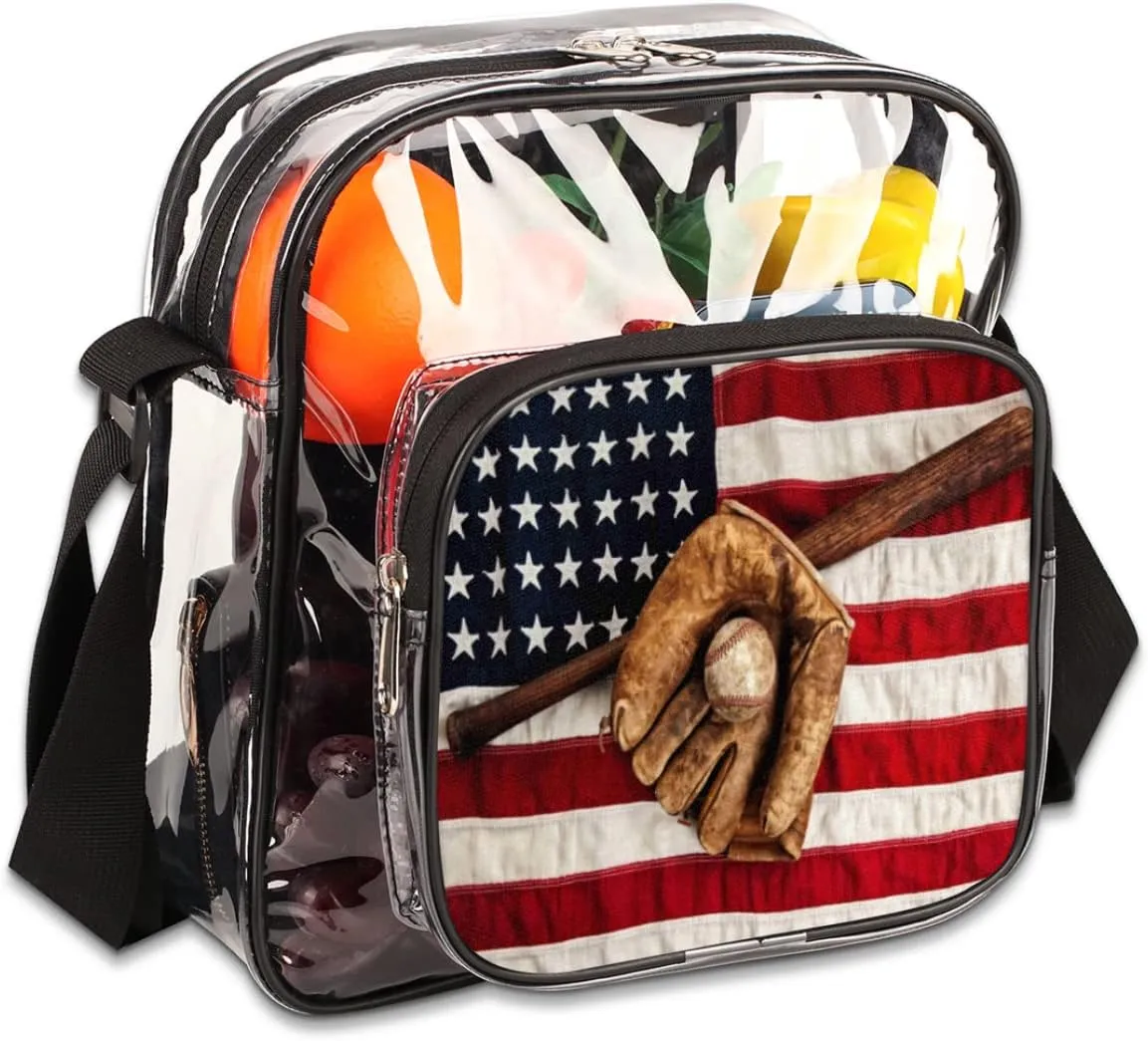 Animals Cookies Clear Crossbody Bag Clear Messenger Bag Shoulder Bags Clear Purse Stadium Approved