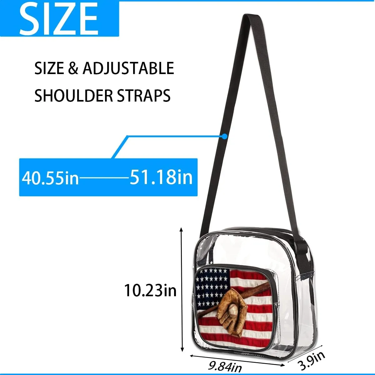 Animals Cookies Clear Crossbody Bag Clear Messenger Bag Shoulder Bags Clear Purse Stadium Approved