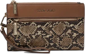 Anne Klein Snake Trimmed Zip Clutch Wristlet